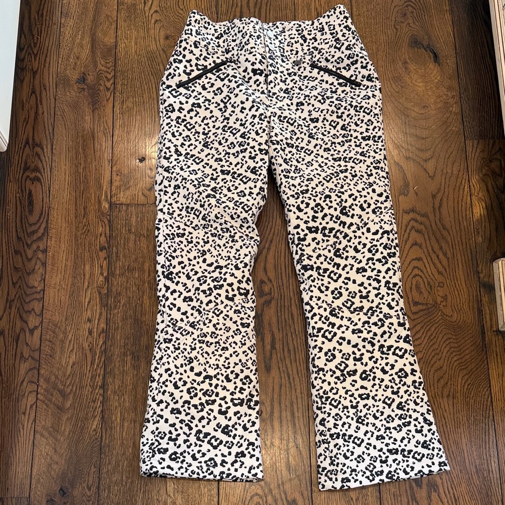 Leopard Print Nils Ski Pants - Black on white